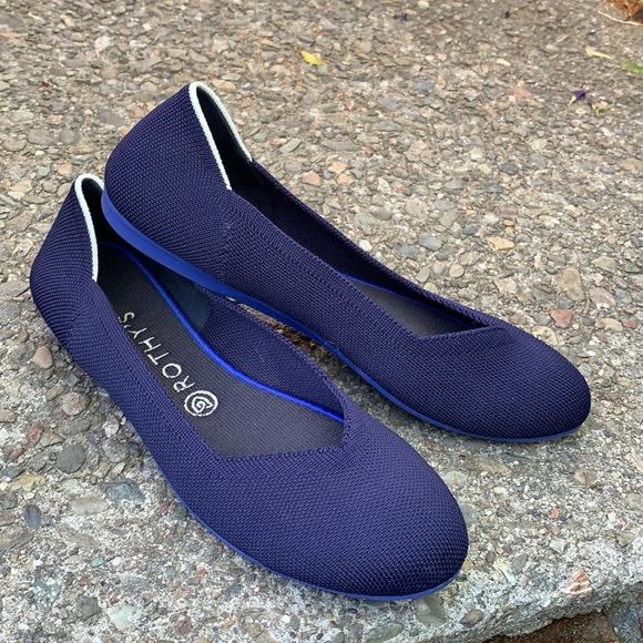 Rothys navy flats white halo retired sz 9.5 - Picture 15 of 16